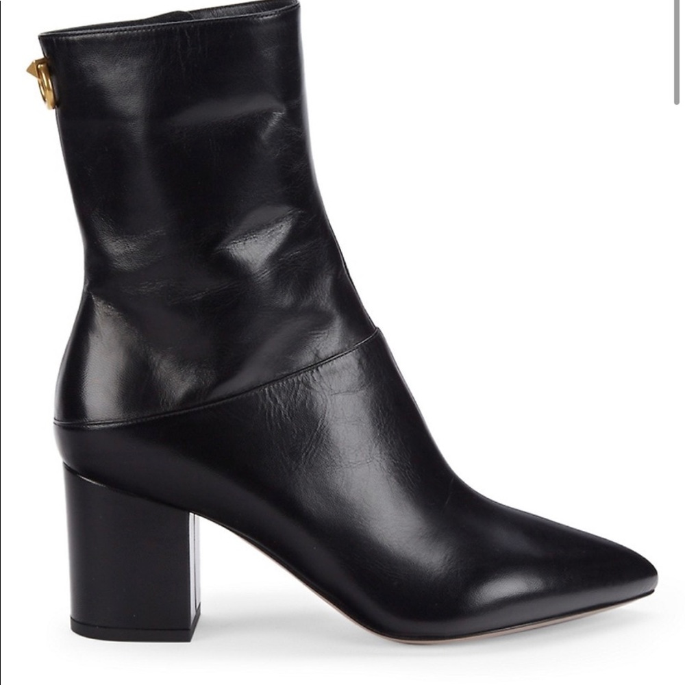 Valentino garavani Point-Toe Leather Booties